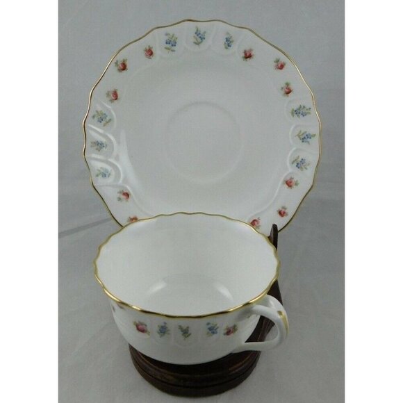 Cauldon Floral Teacup & Saucer - Picture 1 of 8
